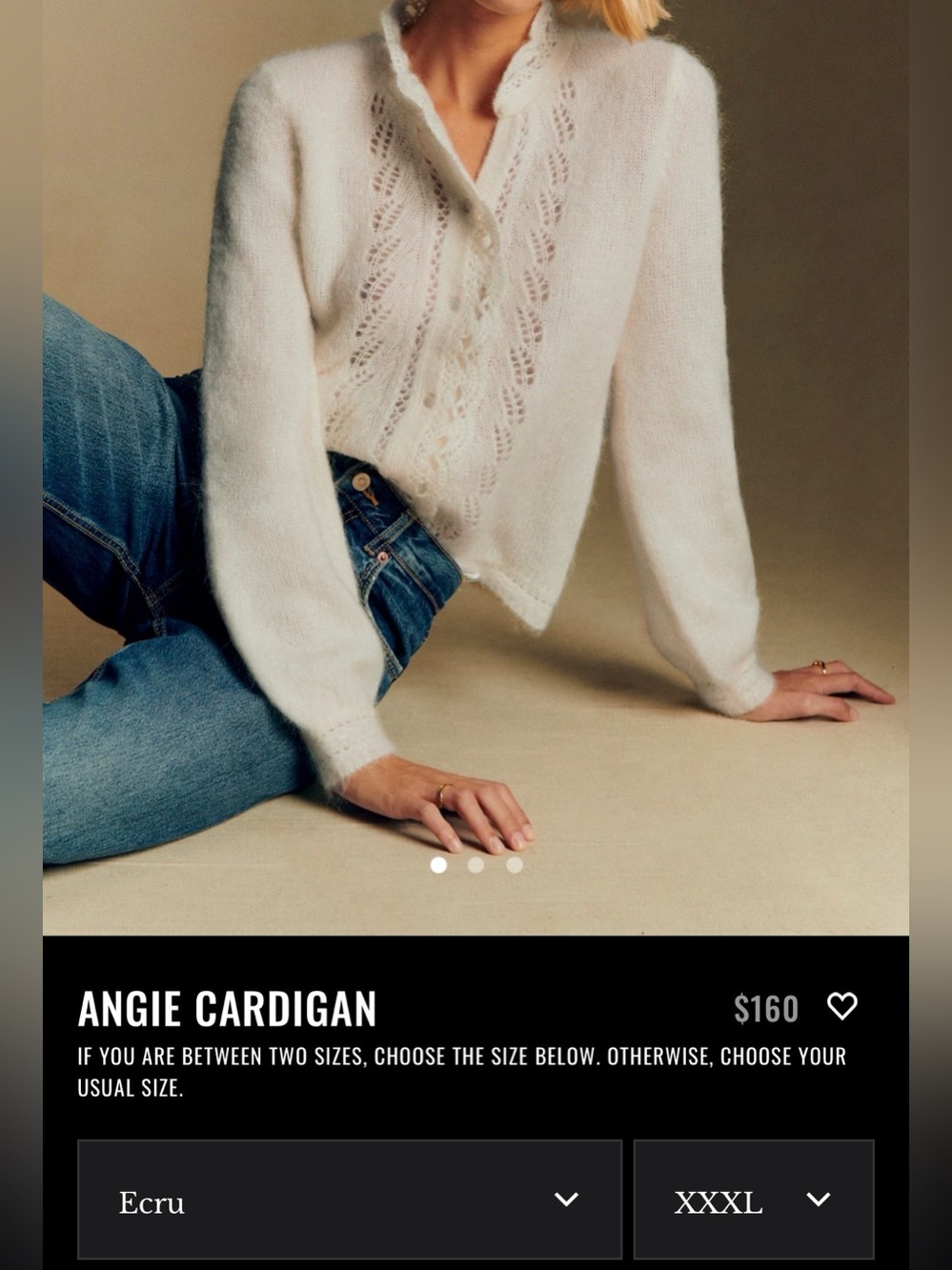 Like New Sezane Angie Cardigan Ecru Sz XXXL fits 14 16 18 women’s - Picture 7 of 8